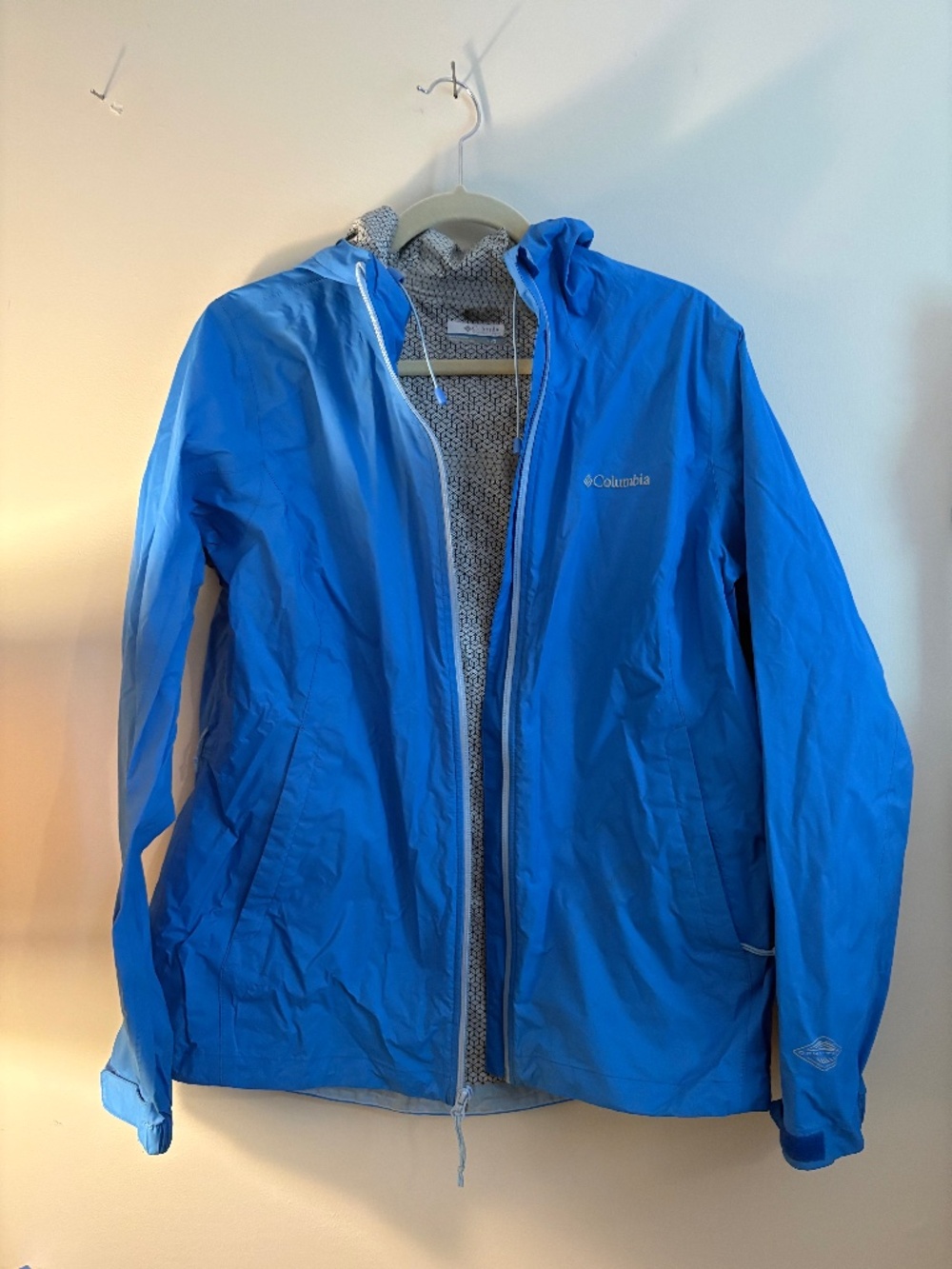 Columbia omnitech blue rain jacket large women’s